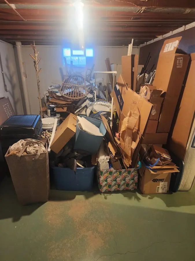 Roll-off dumpster container at job site for 2 Yard Dumpster Rental in Heath